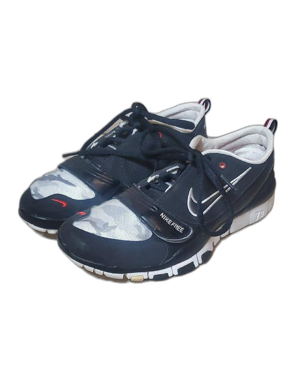 Nike Free Women's Sneakers - Black, White with Red Accents Size 7